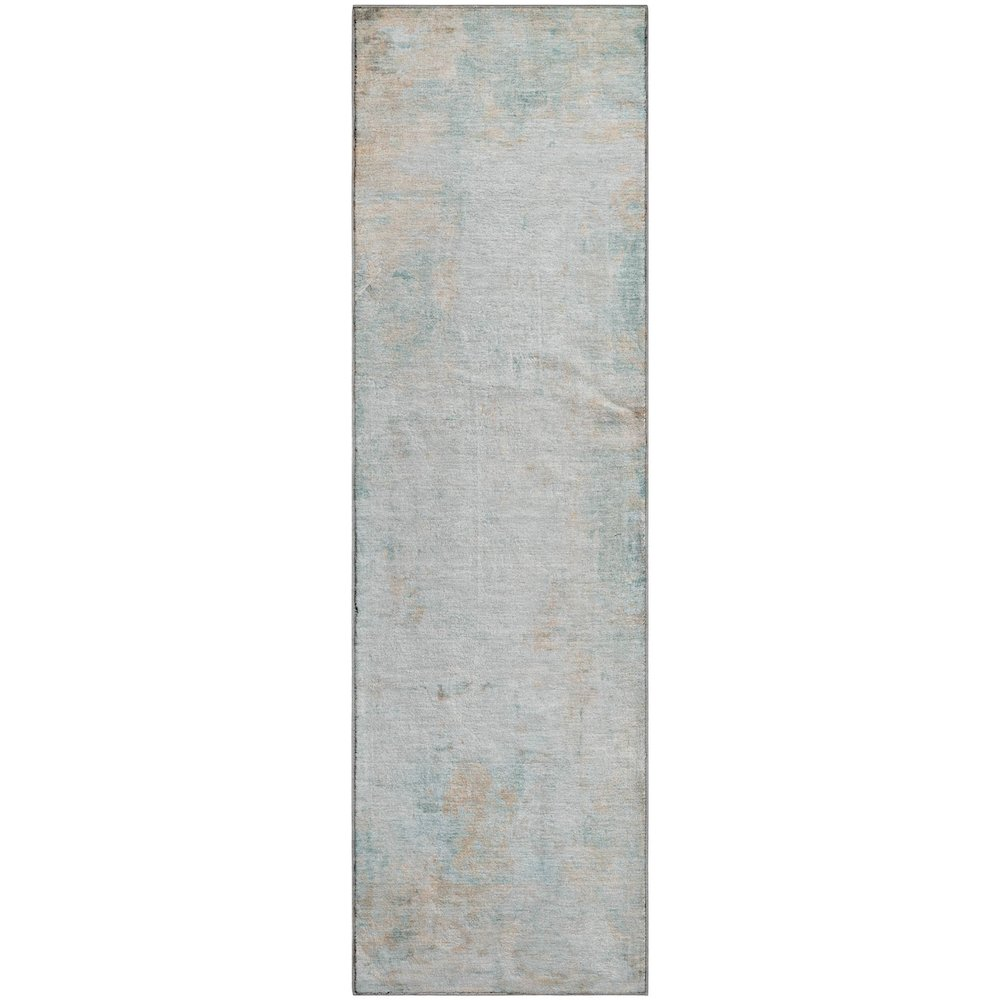 Luxury washable Ravenna Seafoam indoor/outdoor runner rug by Start2Finish, featuring a soft seafoam pattern and durable design.