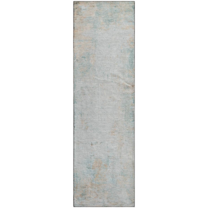 Luxury washable Ravenna Seafoam indoor/outdoor runner rug by Start2Finish, featuring a soft seafoam pattern and durable design.