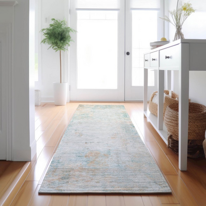 Start2Finish Ravenna Seafoam indoor/outdoor washable runner rug, 2&