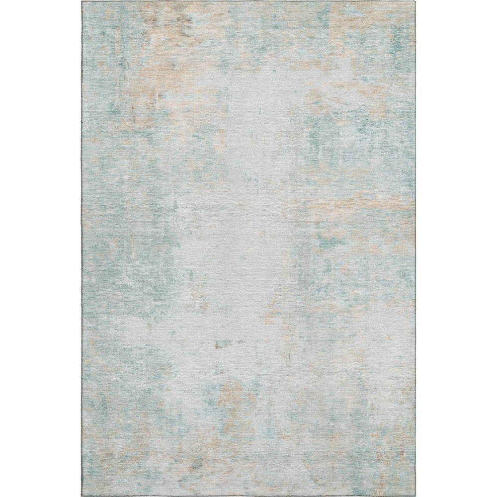 Start2Finish Ravenna Seafoam 9x12 indoor/outdoor washable rug with intricate pattern, ideal for modern indoor and outdoor spaces.