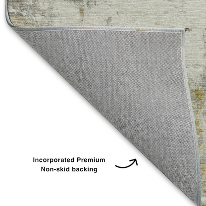 Luxury washable indoor/outdoor Ravenna taupe runner rug by Start2Finish, showing textured pattern and durable fabric in a modern design.