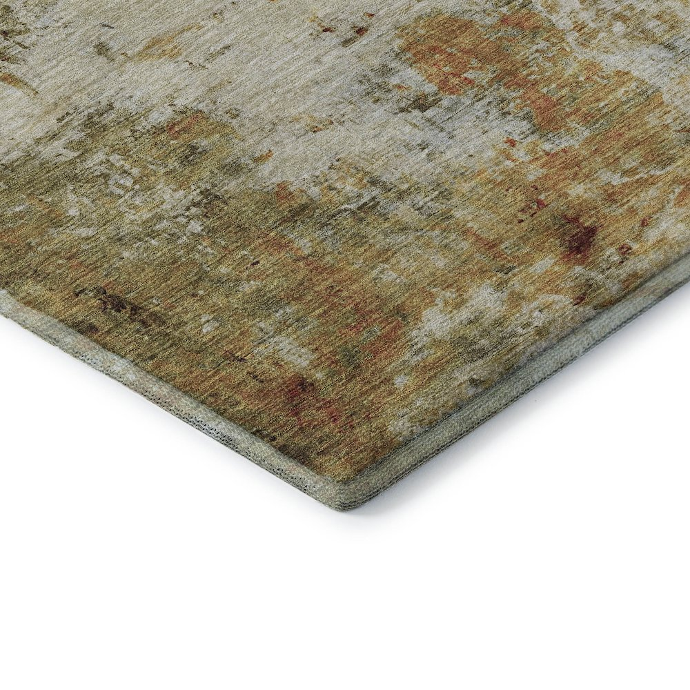 Luxury washable indoor/outdoor Ravenna Olive rug by Start2Finish, 5&