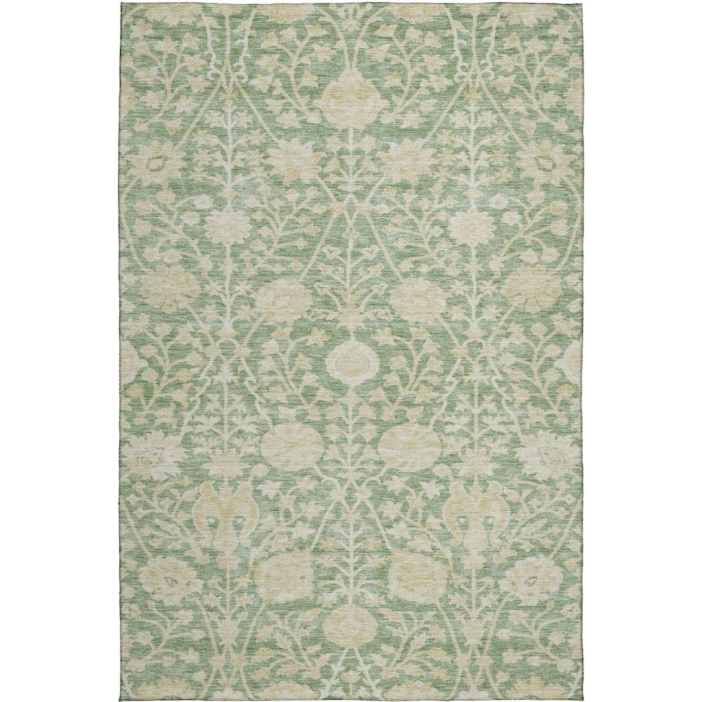 Start2Finish Solace Aloe 5x7.6 indoor/outdoor washable rug with lush aloe green pattern and durable construction.