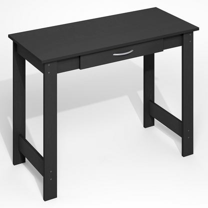 Darkwood computer desk with H-legs, featuring a drawer for office or writing use, by Start2Finish furniture.