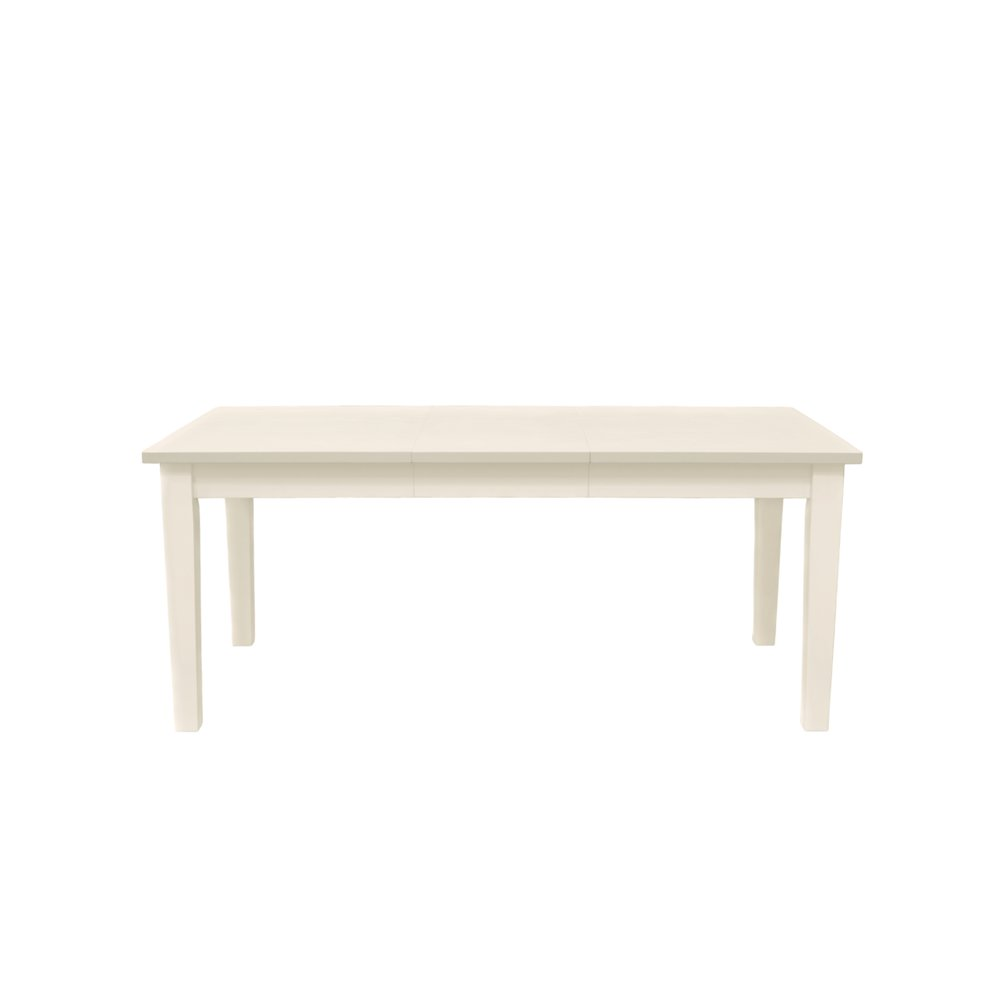 Start2Finish Avery Extension Dining Table in Coconut Milk with a sleek wooden surface and extendable design for versatile dining space.