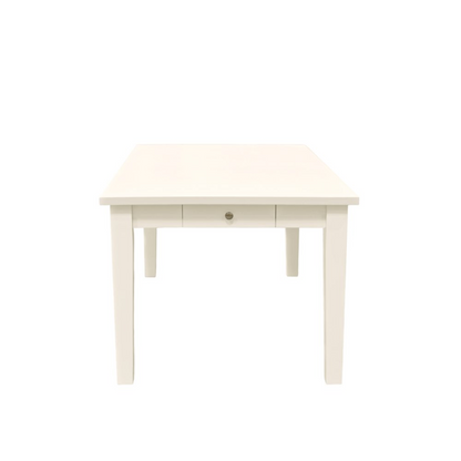 Start2Finish Avery Extension Dining Table in Coconut Milk, showcasing its sleek wooden design and extendable feature for versatile dining space.