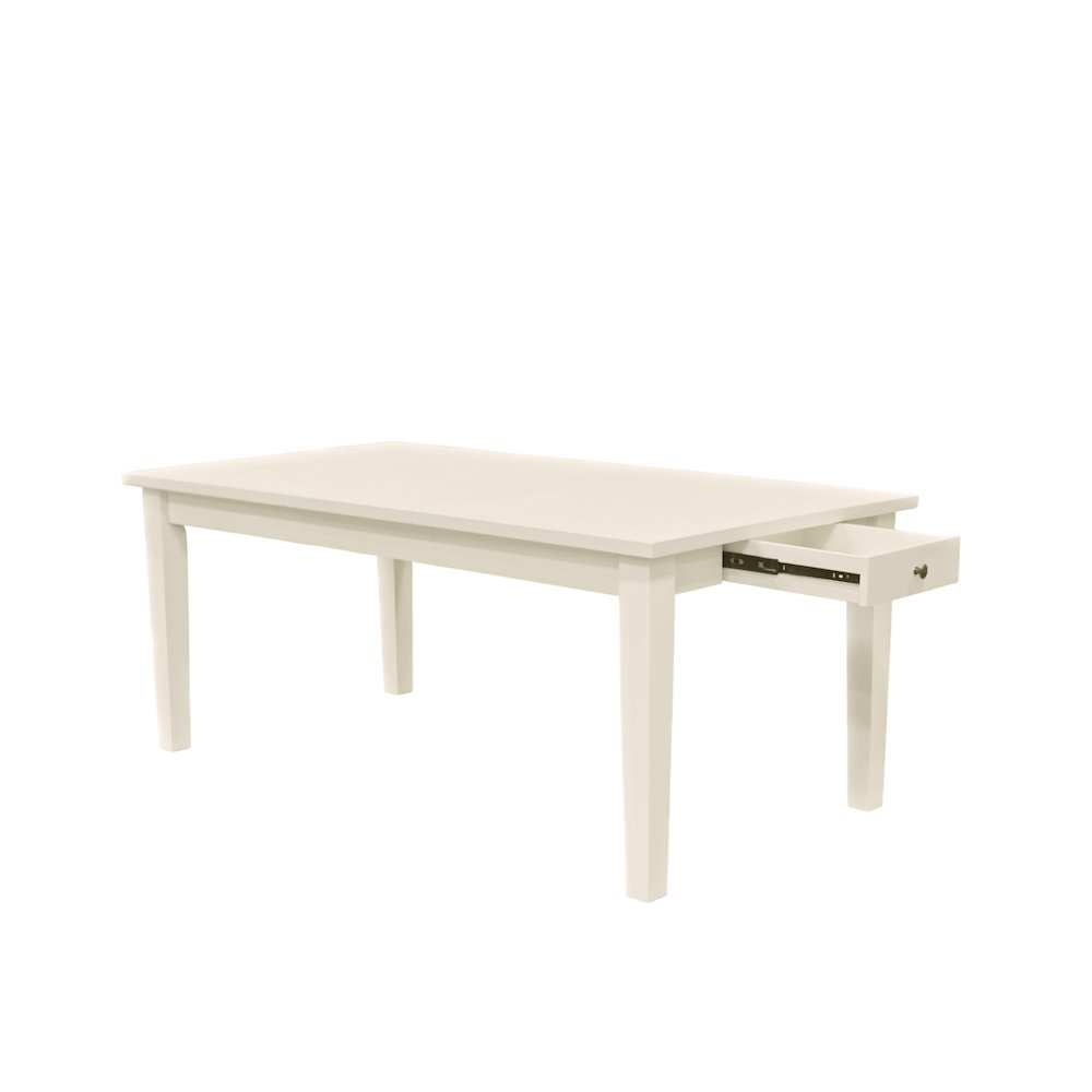 Start2Finish Avery Extension Dining Table in Coconut Milk with a sleek wooden surface and extendable design for versatile dining space.
