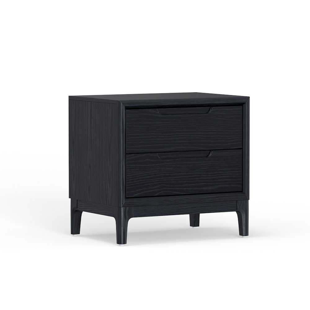 Vintage black June Nightstand by Start2Finish, featuring a classic furniture design with a smooth surface and sturdy legs.