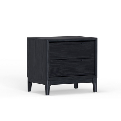 Vintage black June Nightstand by Start2Finish, featuring a classic furniture design with a smooth surface and sturdy legs.
