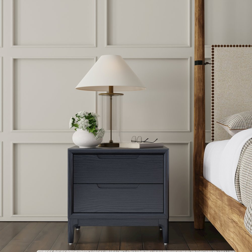 Vintage black June Nightstand by Start2Finish featuring a classic furniture design with a drawer and storage space.