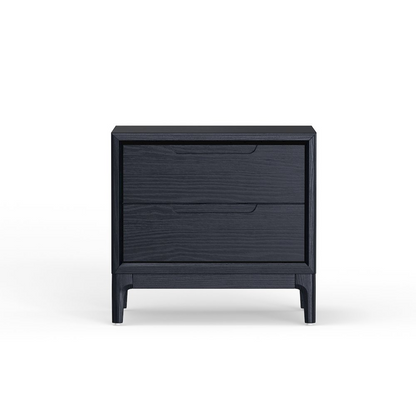 Vintage black June Nightstand by Start2Finish, wooden furniture with a sleek design and compact storage drawer.