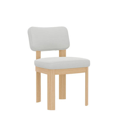 Pair of Start2Finish Gabrielle Side Chairs in light oak finish, showcasing wooden seats and sleek, modern design.