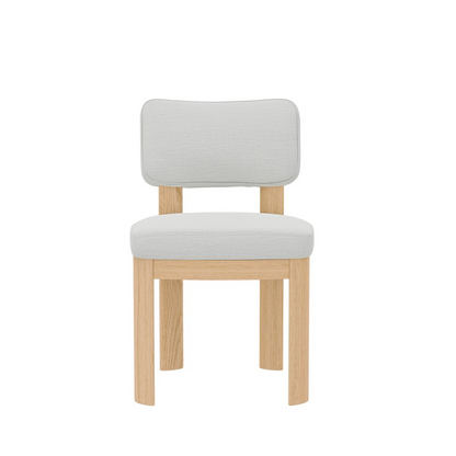 Set of two Gabrielle Side Chairs with light oak finish, showcasing modern wooden dining chairs by Start2Finish.