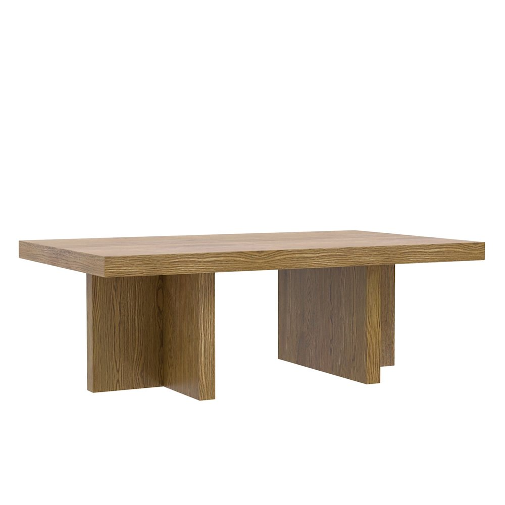 Rectangular oak coffee table from Start2Finish with a smooth wooden surface and sturdy legs, modern furniture for living rooms.