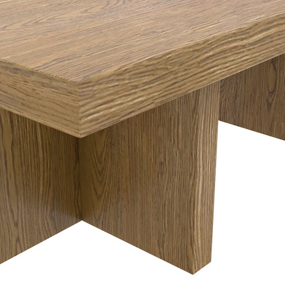 Rectangular oak coffee table from Start2Finish featuring a sleek wooden surface and modern furniture design.