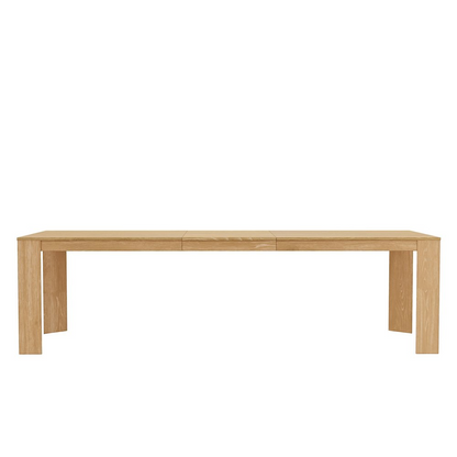 Start2Finish Carter Extension Dining Table in natural wood, showing the extended table with a smooth finish and sturdy legs.