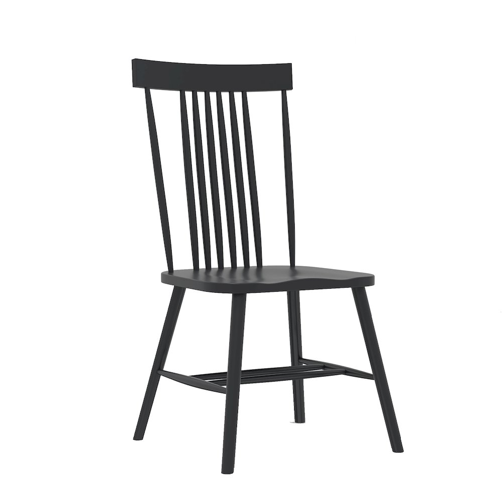 Black Eleanor side chair by Start2Finish with a sleek, modern design and wooden legs, ideal for contemporary dining or living spaces.