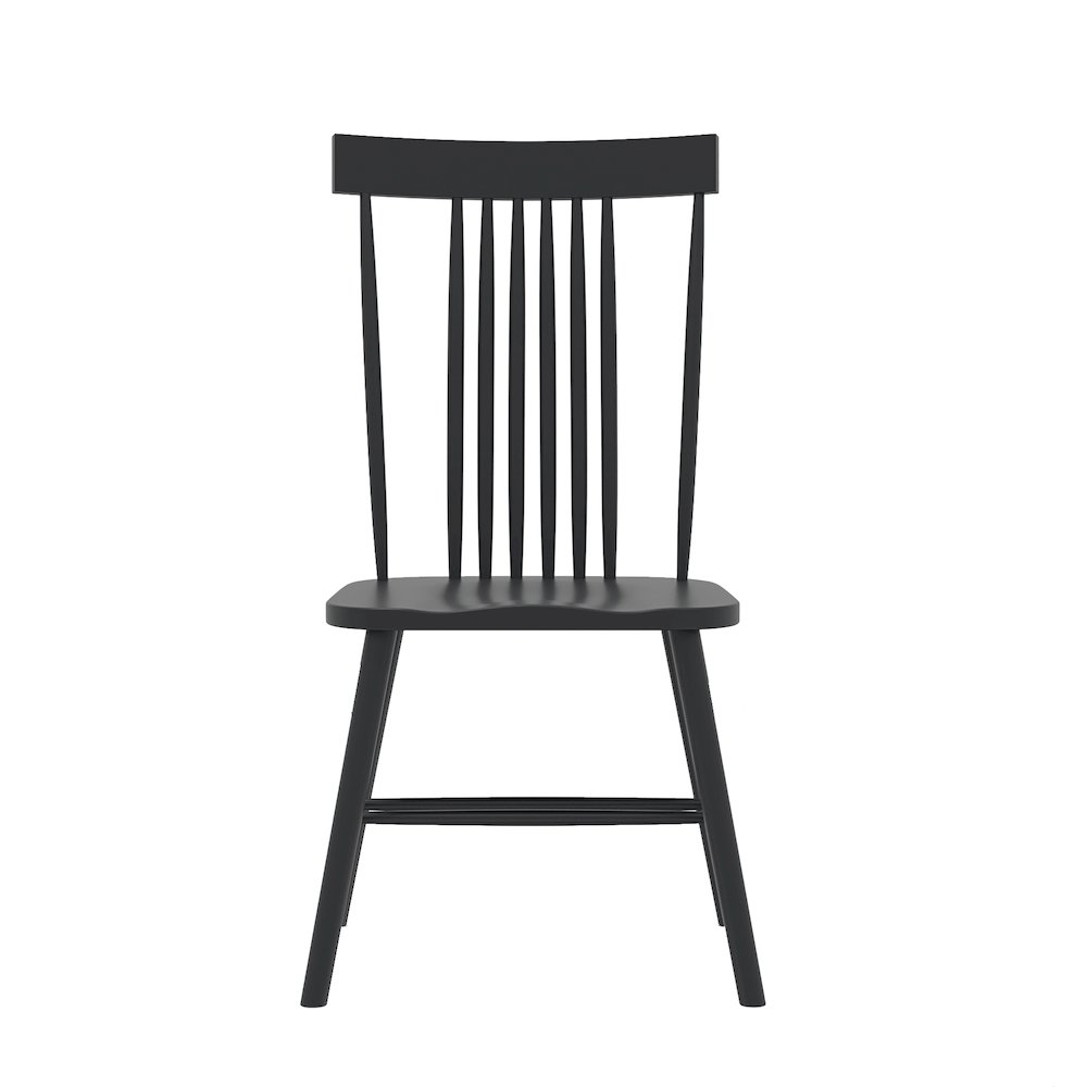 Black Eleanor side chair by Start2Finish with a modern design, featuring a sleek, upholstered seat and sturdy wooden legs.