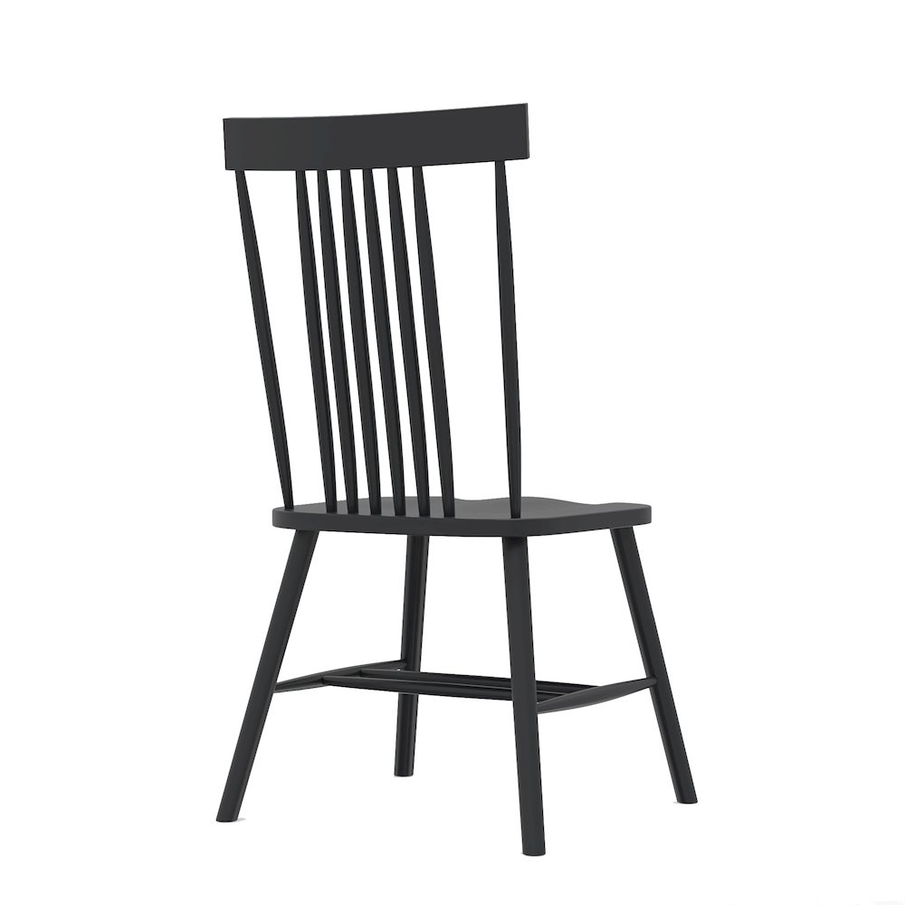 Black Eleanor Side Chair by Start2Finish, showcasing a modern furniture design with a sleek, upholstered seat and wooden legs.