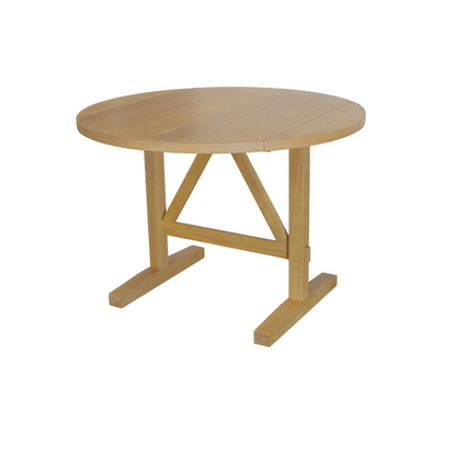 Start2Finish Eleanor round dining table with smooth wooden surface and sturdy legs, ideal for modern kitchen or dining room.