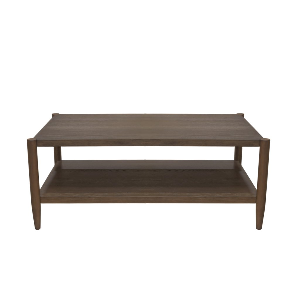 Start2Finish Sinclair rectangular coffee table in walnut wood with clean modern design and smooth surface.