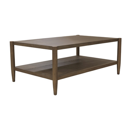 Walnut Sinclair rectangular coffee table by Start2Finish with a sleek modern design and sturdy wooden legs.