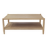 Start2Finish Sinclair rectangular coffee table in natural wood, featuring a sleek, modern design with smooth edges and sturdy legs.
