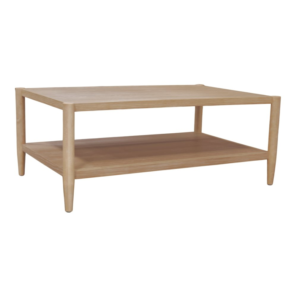 Start2Finish Sinclair rectangular coffee table in natural wood finish with clean lines and modern design.