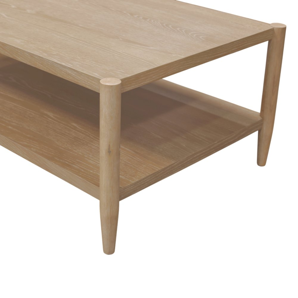 Start2Finish Sinclair rectangular coffee table in natural wood finish with sleek modern design.