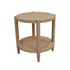 Start2Finish Sinclair round end table in natural wood finish, showcasing smooth tabletop and sturdy legs in a modern furniture design.