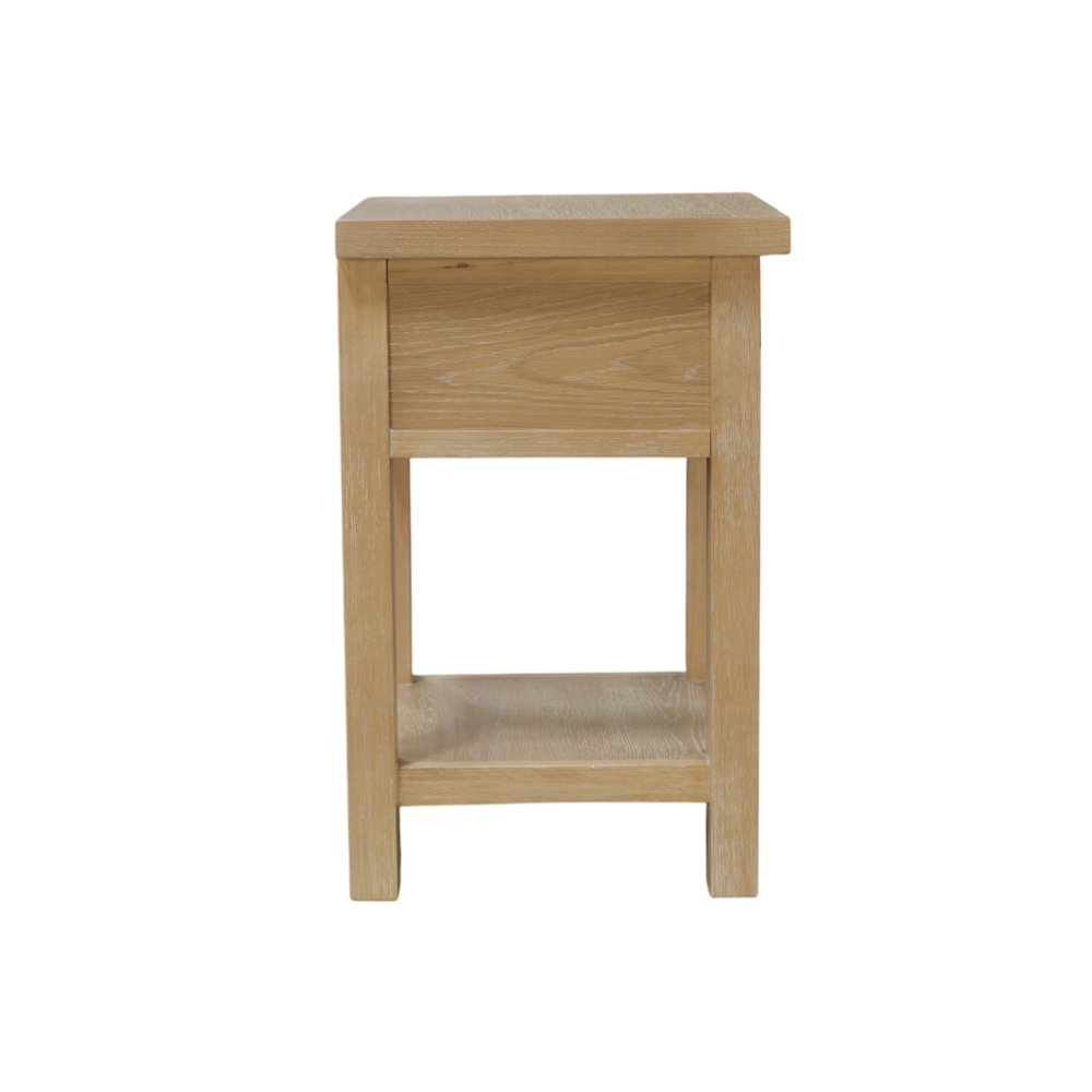 Start2Finish Emilia end table with a modern wooden design, featuring a smooth surface and sturdy legs for living room decor.