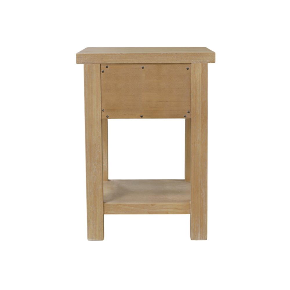 Start2Finish Emilia End Table with wooden finish and modern design, featuring a round top and sleek legs.
