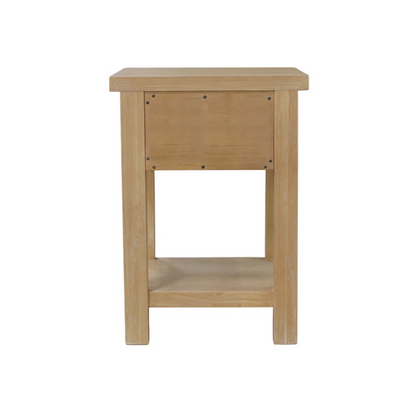 Start2Finish Emilia End Table with wooden finish and modern design, featuring a round top and sleek legs.