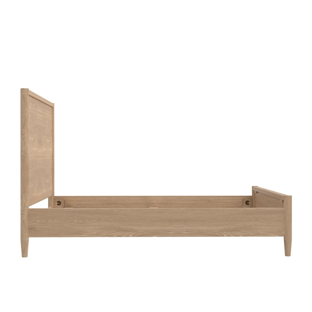 Start2Finish Sinclair Queen Panel Bed in natural wood finish with clean lines and a modern design.