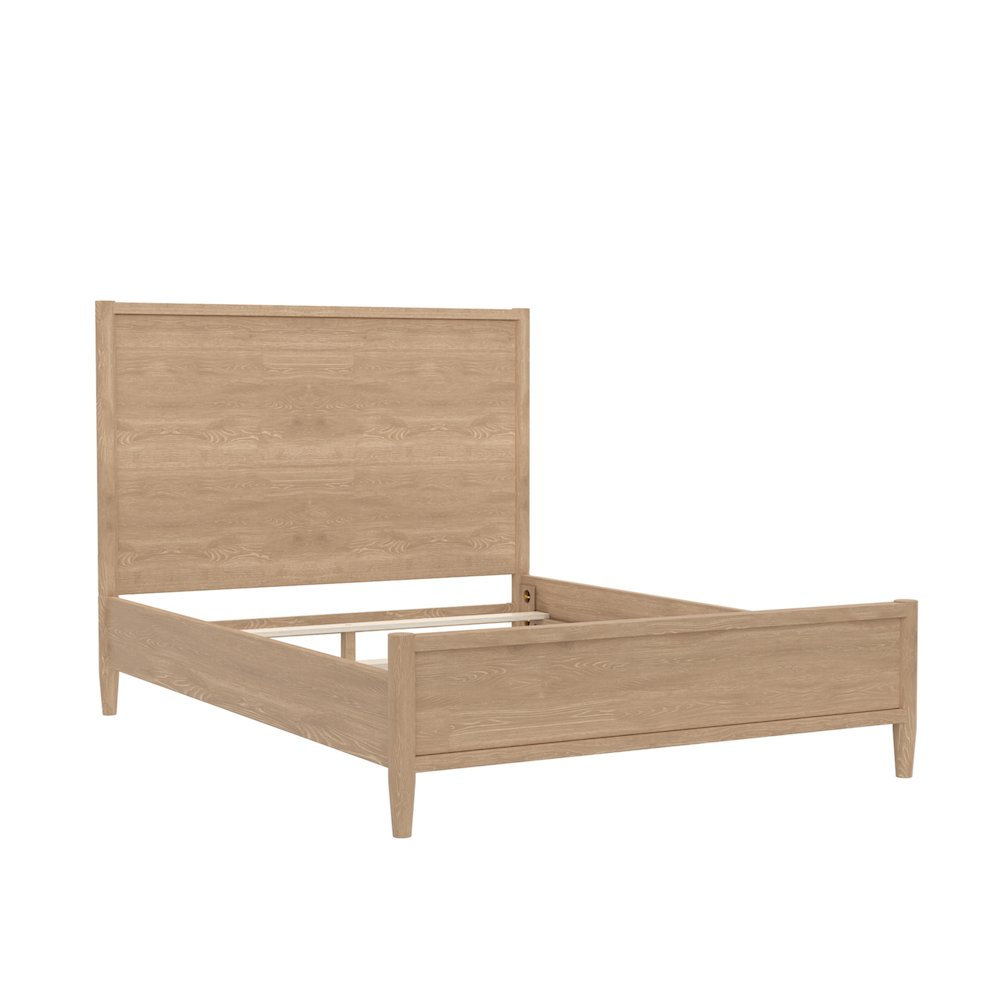 Start2Finish Sinclair Queen Panel Bed in natural wood finish with clean lines and a sturdy frame.