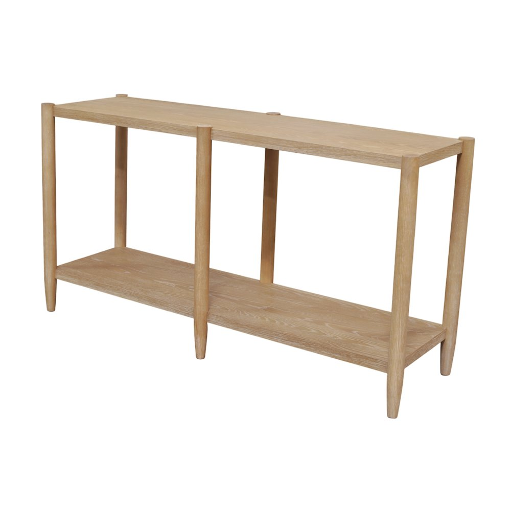 Start2Finish Sinclair Console Table in natural wood finish, elegant furniture piece with sleek design and spacious surface.