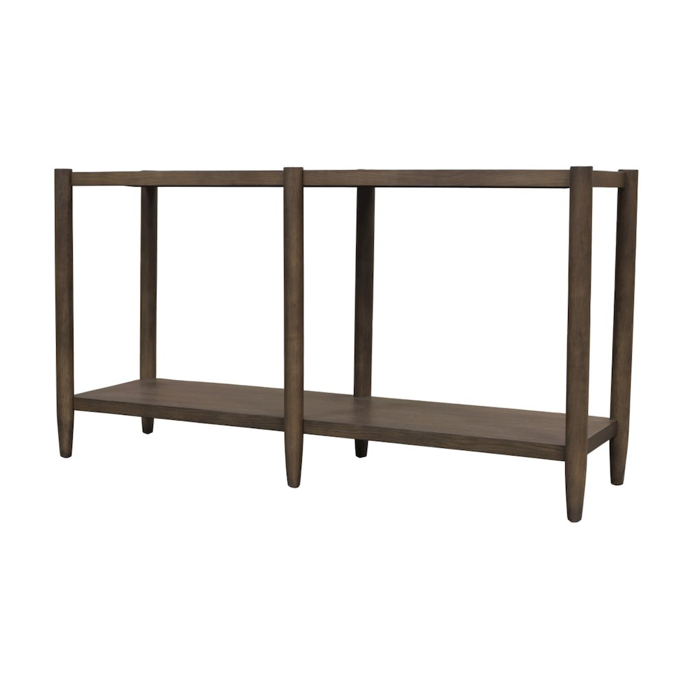 Walnut Sinclair Console Table by Start2Finish, showcasing sleek wooden furniture with a modern design and smooth finish.