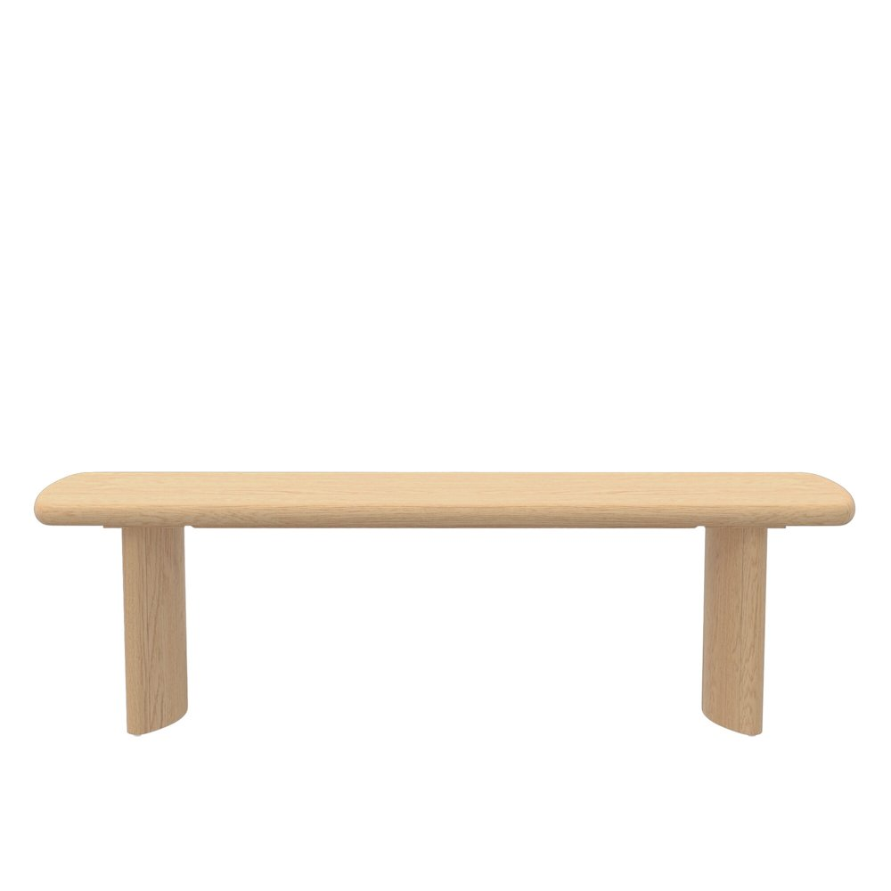 Light oak Gabrielle Bench by Start2Finish with a sleek, modern design and sturdy wooden legs, ideal for entryways or living rooms.