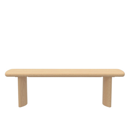 Light oak Gabrielle Bench by Start2Finish with a sleek, modern design and sturdy wooden legs, ideal for entryways or living rooms.