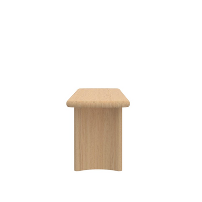 Start2Finish Gabrielle Bench in light oak wood with a sleek, modern design, showcasing smooth finish and sturdy construction.
