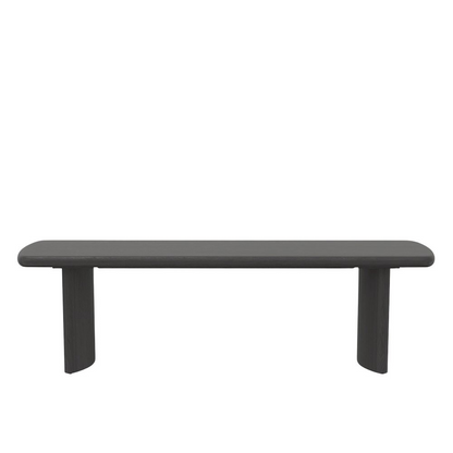 Black Gabrielle Bench by Start2Finish, featuring a sleek upholstered seat and sturdy wooden legs for modern furniture style.