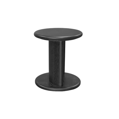 Black Gabrielle End Table by Start2Finish, showcasing a sleek furniture piece with a smooth tabletop and modern design.