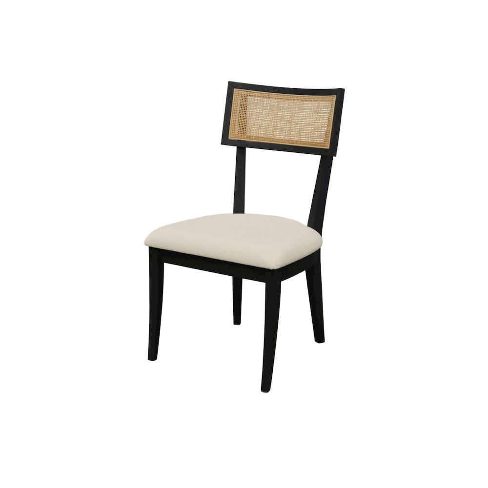 Pair of Start2Finish Oscar Side Chairs with wooden legs and upholstered seats, shown in a modern living room setting.