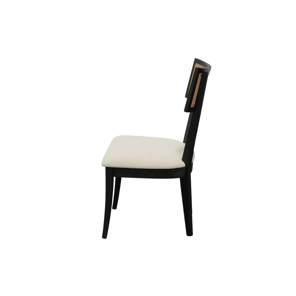 Set of 2 Oscar Side Chairs by Start2Finish, modern dining chairs with wooden legs and upholstered seats, shown from a side angle.