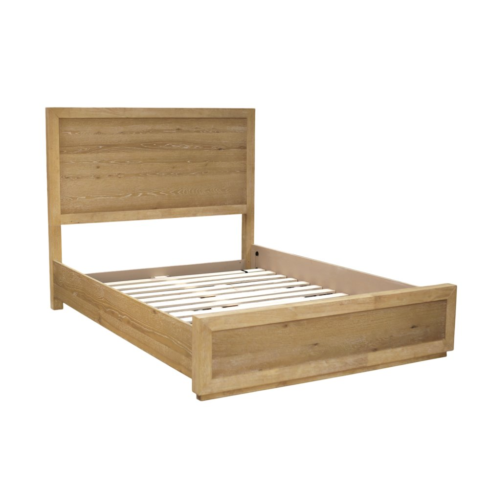 Start2Finish Harper Standard King Platform Bed in a modern wooden frame with a sleek headboard and sturdy design.