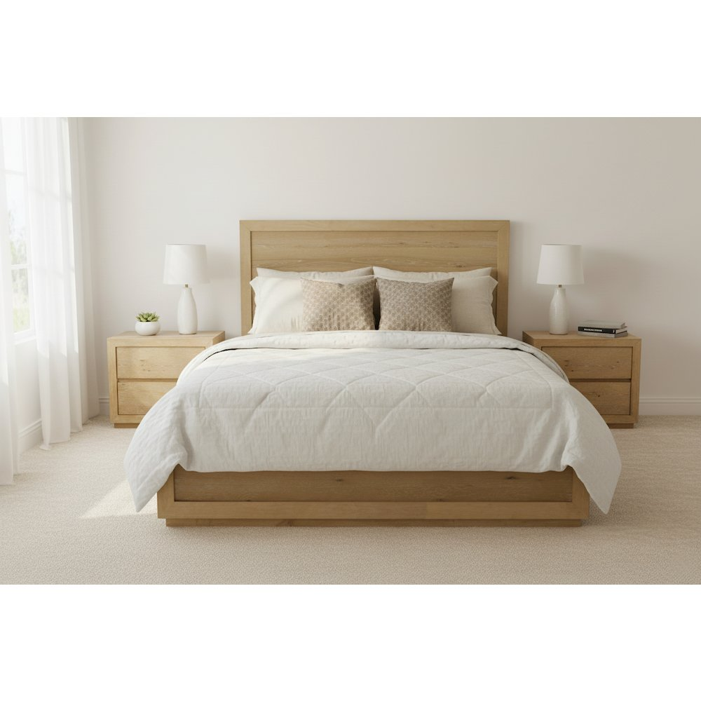 Start2Finish Harper Standard King Platform Bed in a modern wood finish, showcasing its sturdy frame and sleek design.
