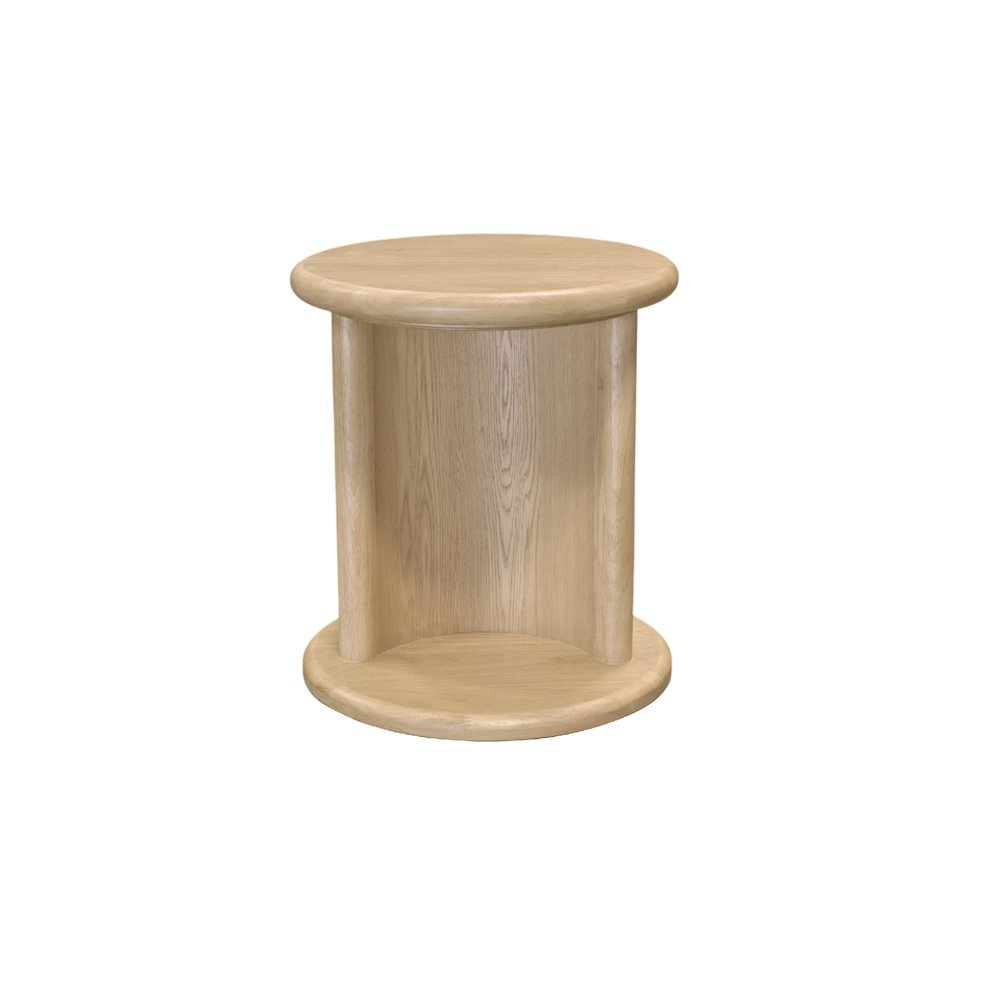 Start2Finish Gabrielle End Table in light oak wood with a sleek, modern design and smooth surface.