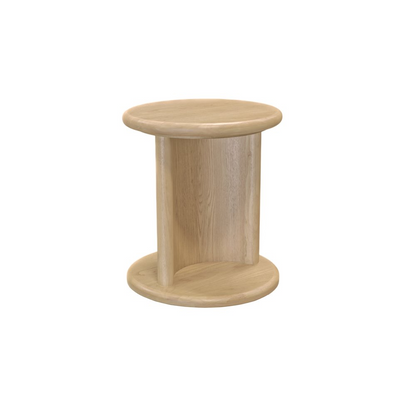 Light oak Gabrielle End Table by Start2Finish featuring a sleek, modern design with smooth surface and sturdy wooden legs.