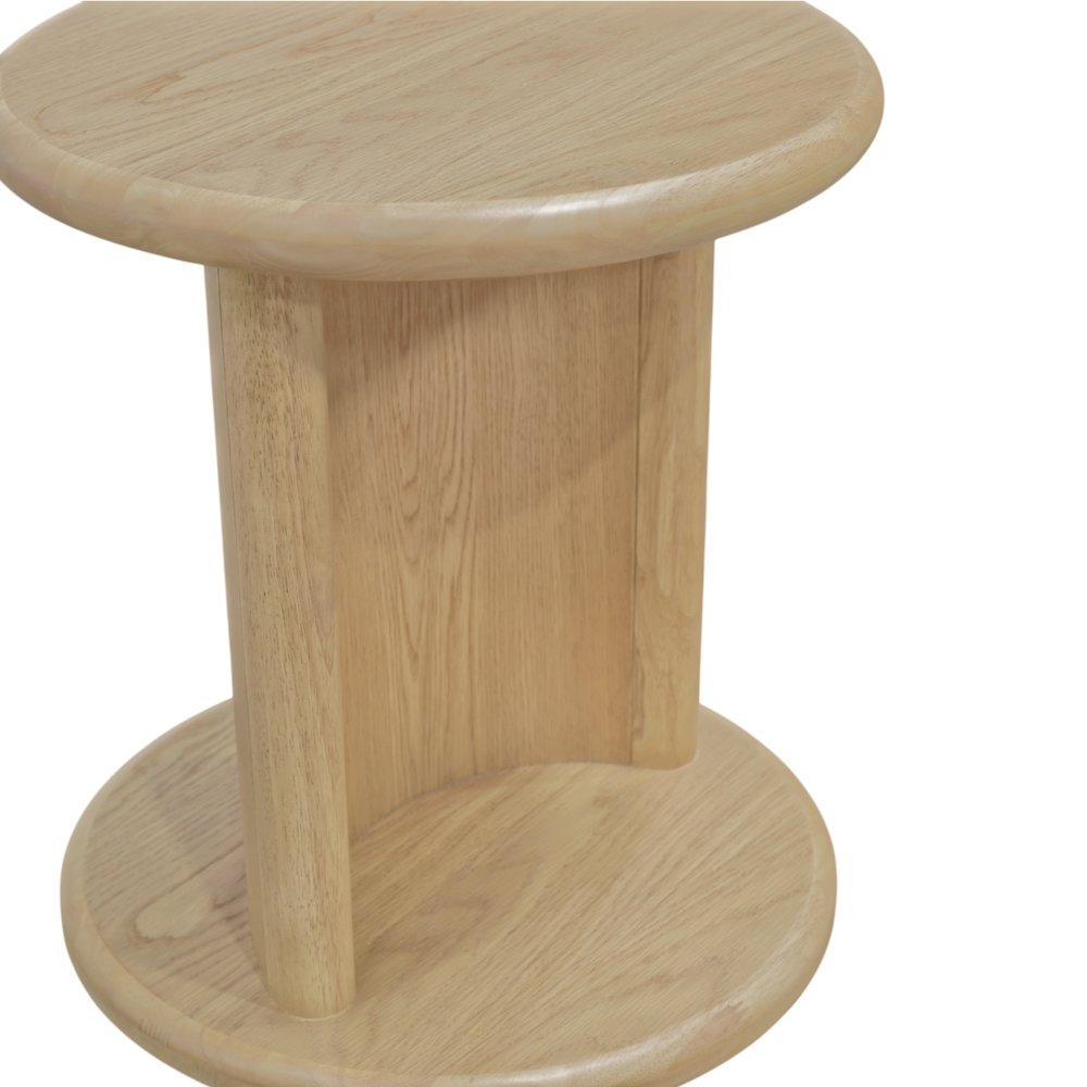 Start2Finish Gabrielle End Table in light oak with a sleek, modern design and smooth wooden finish, perfect for living room decor.