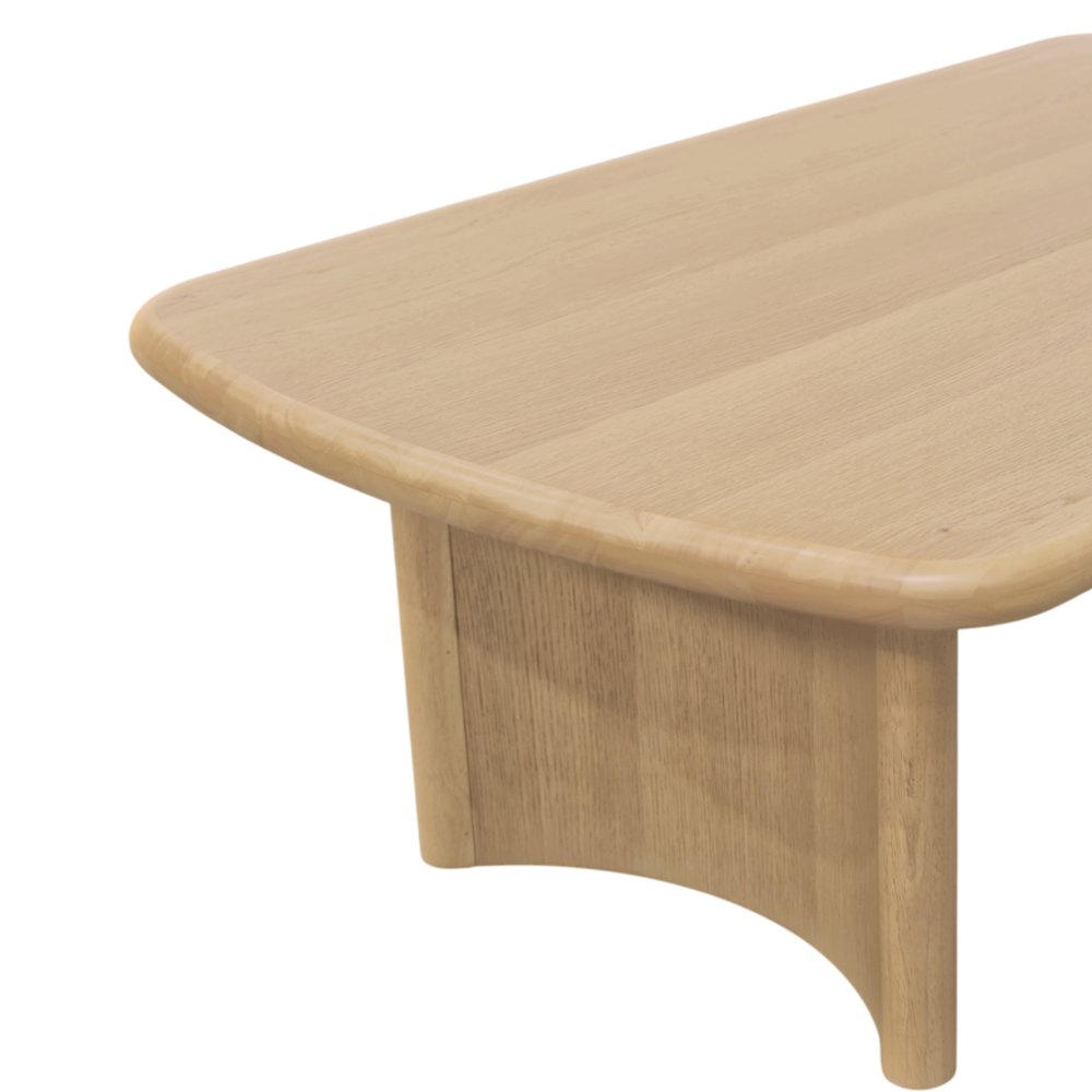 Light oak Gabrielle coffee table by Start2Finish, showcasing a sleek wooden furniture piece with a modern design and smooth finish.